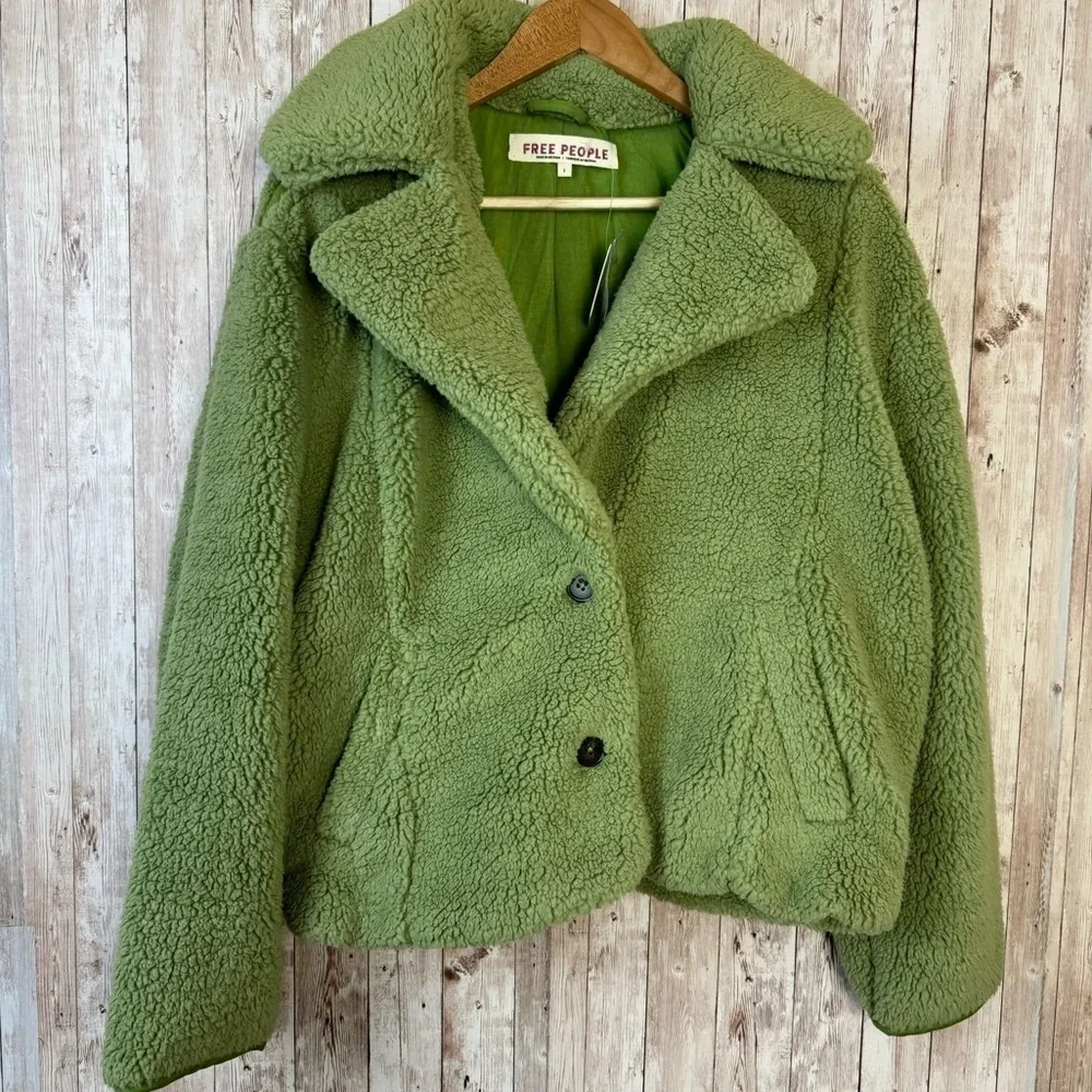 Free People‎ Joplin Cozy Sweet Pistachio Jacket Size Medium Women